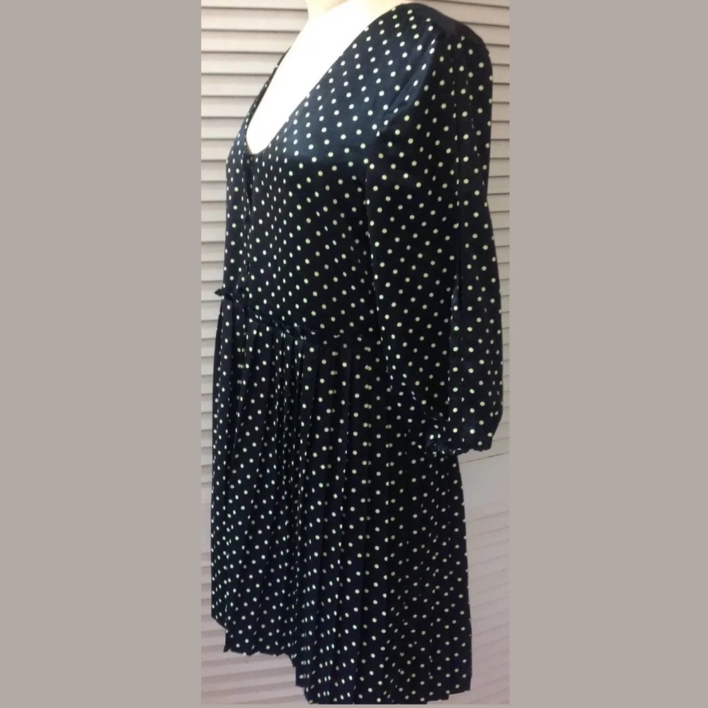 Princess Vera Wang Womens Dress size 9 Black Green Polka Dot Sheer Back Casual - Picture 3 of 8